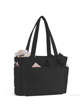 Quilted Puffer Tote Bag Nylon Laptop Work Travel Gym
